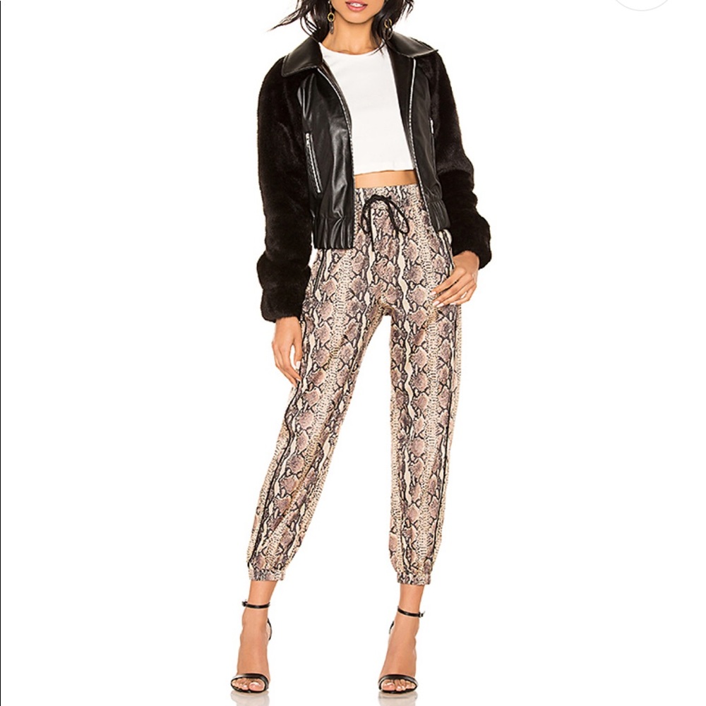 Track Jogger in Tan Snake & Black